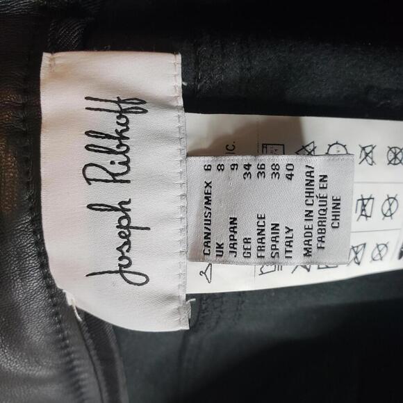 Joseph Ribkoff Women's 6 Black Faux Leather Tapered Leg Pants (1772) - Picture 5 of 6